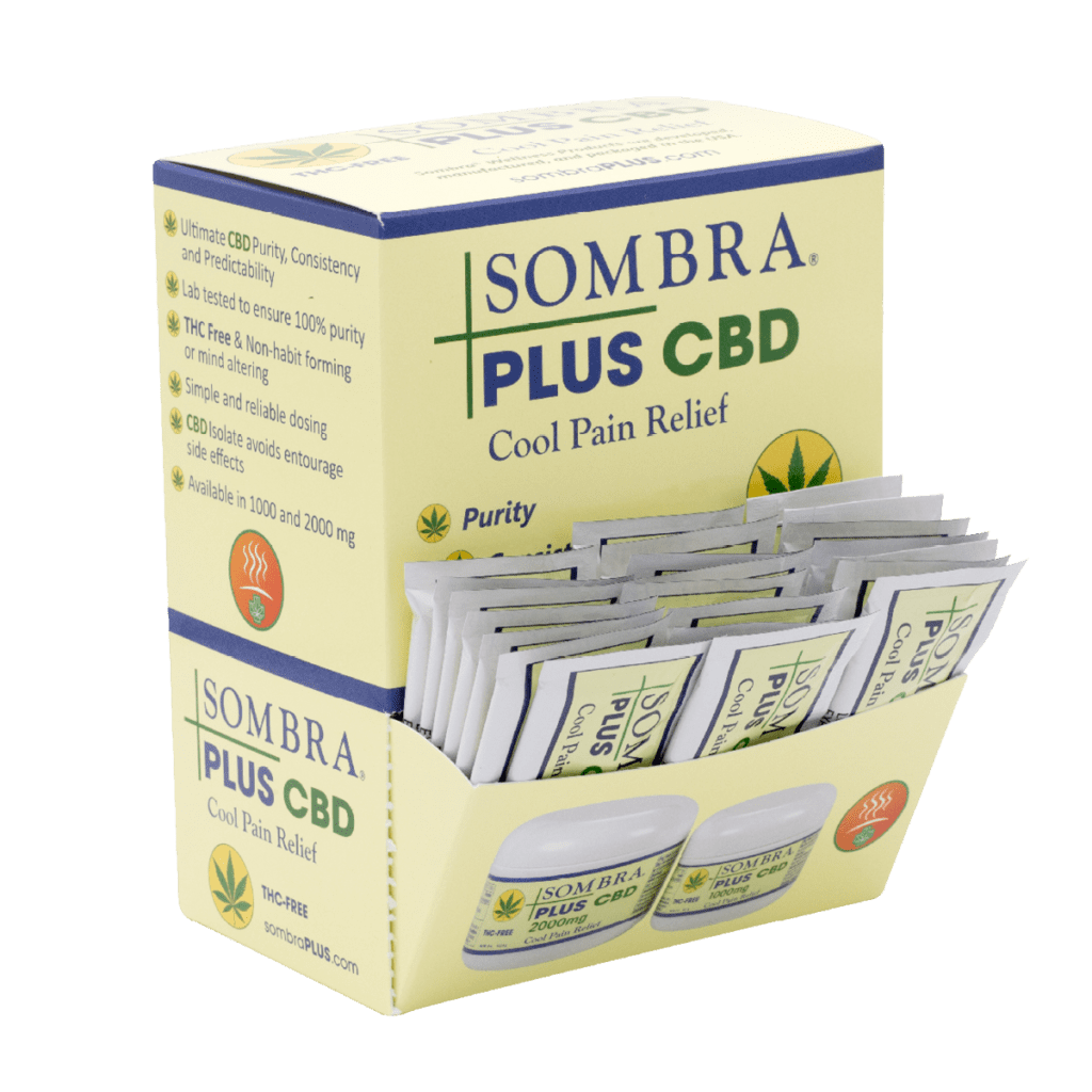 Sombra® PLUS CBD Cool Pain Relief Gravity Dispenser Box 100 Samples Per ...