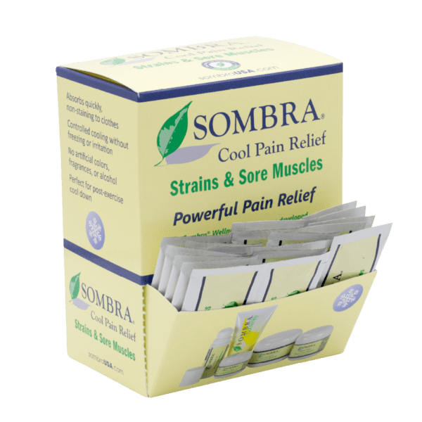 Image of Sombra Cool Pain Relief Gravity Box open