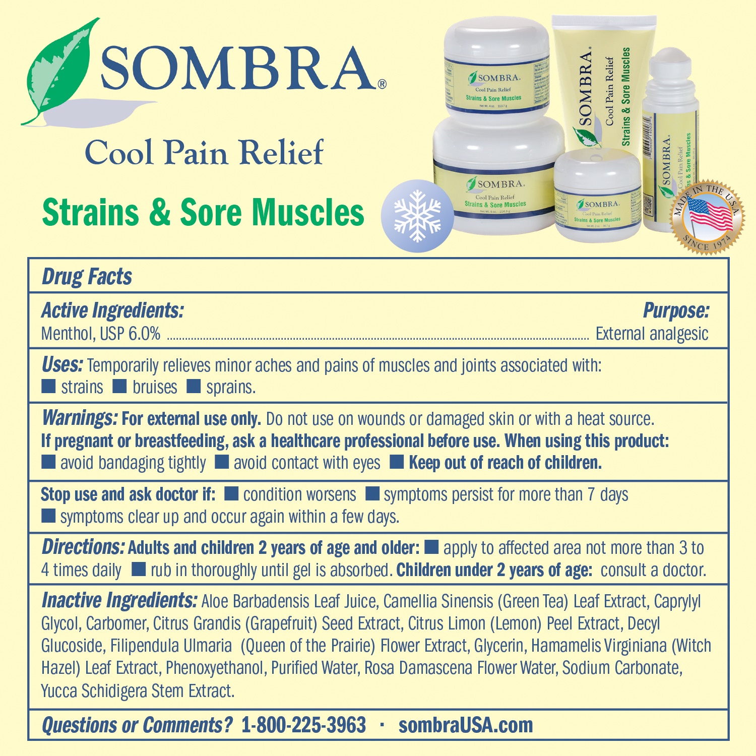 Sombra® Cool Pain Relief 32 oz. Bottle / Pump - Case of 4